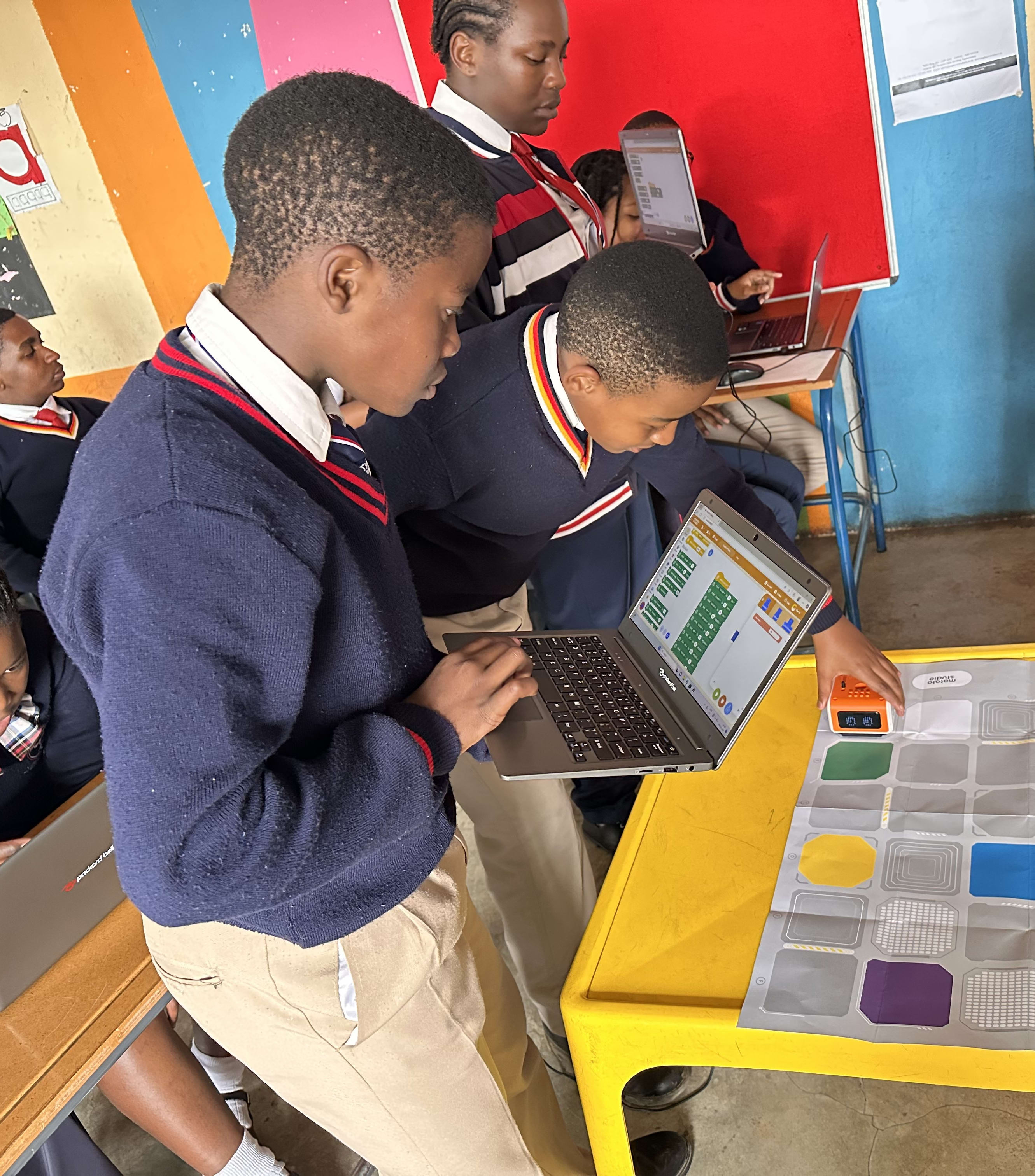 Students using computers
