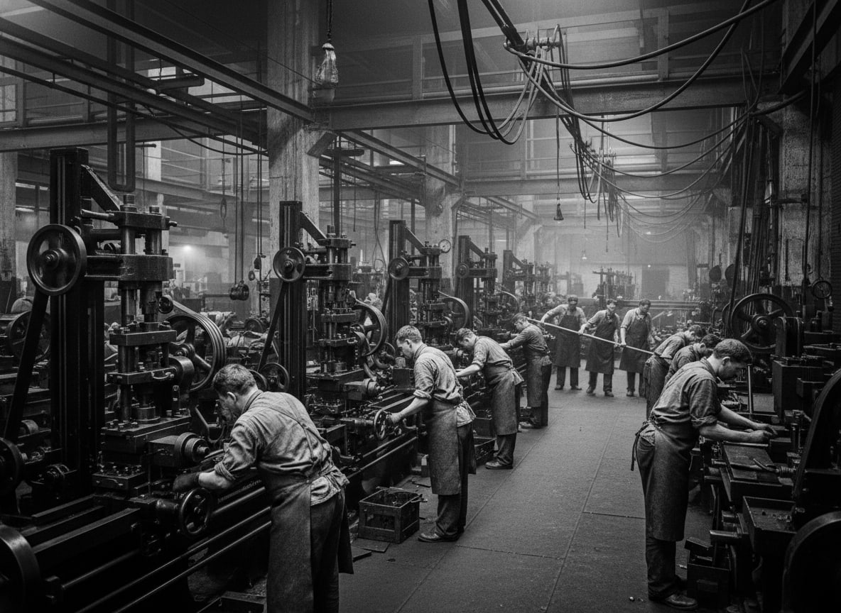 Historical factory floor — industrial-era management