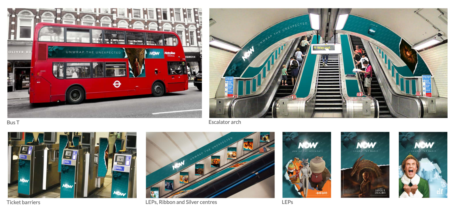 NOW TV Christmas Campaign — transport and placement visuals