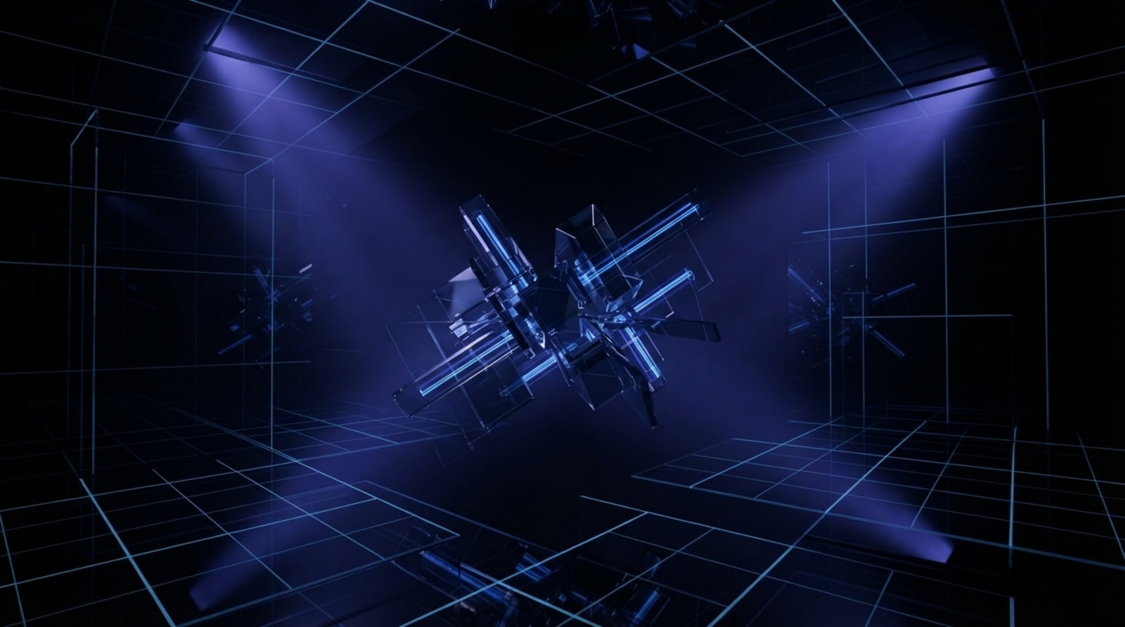 Abstract dark glass environment