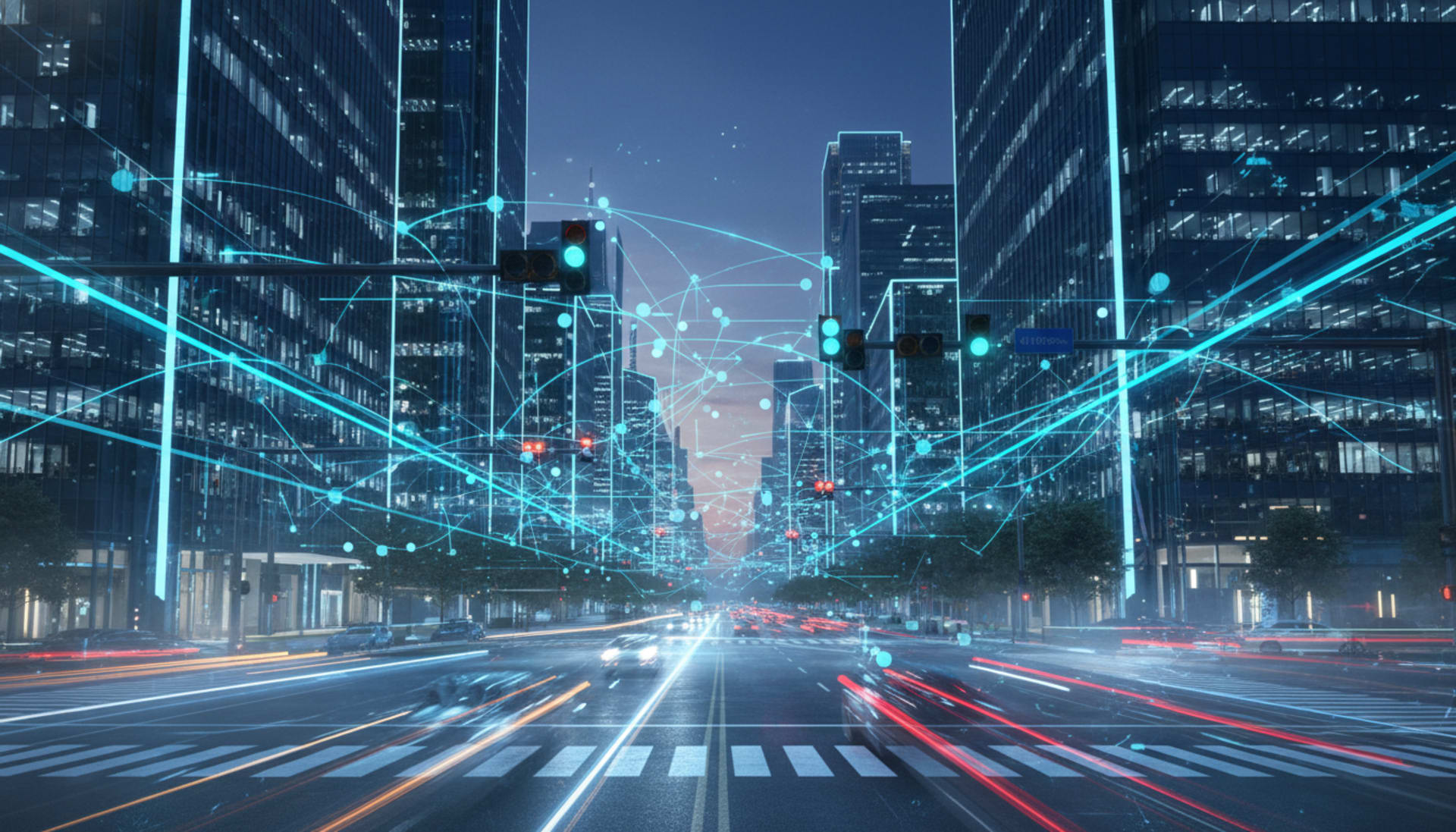 Smart city intersection with connected mobility network