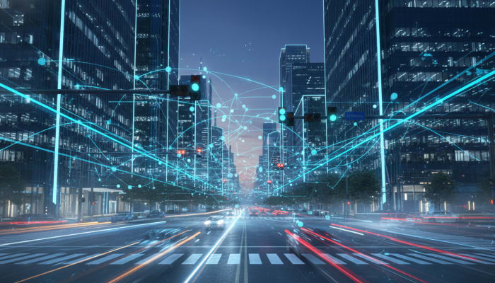 Smart city intersection with connected mobility network