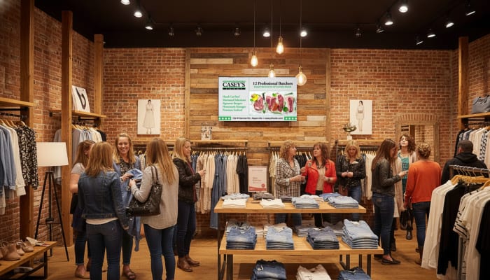 Indoor advertising inside retail locations