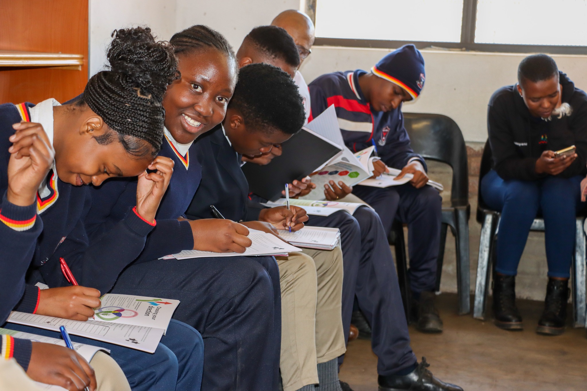 Eagles View learners collaborating on a school project