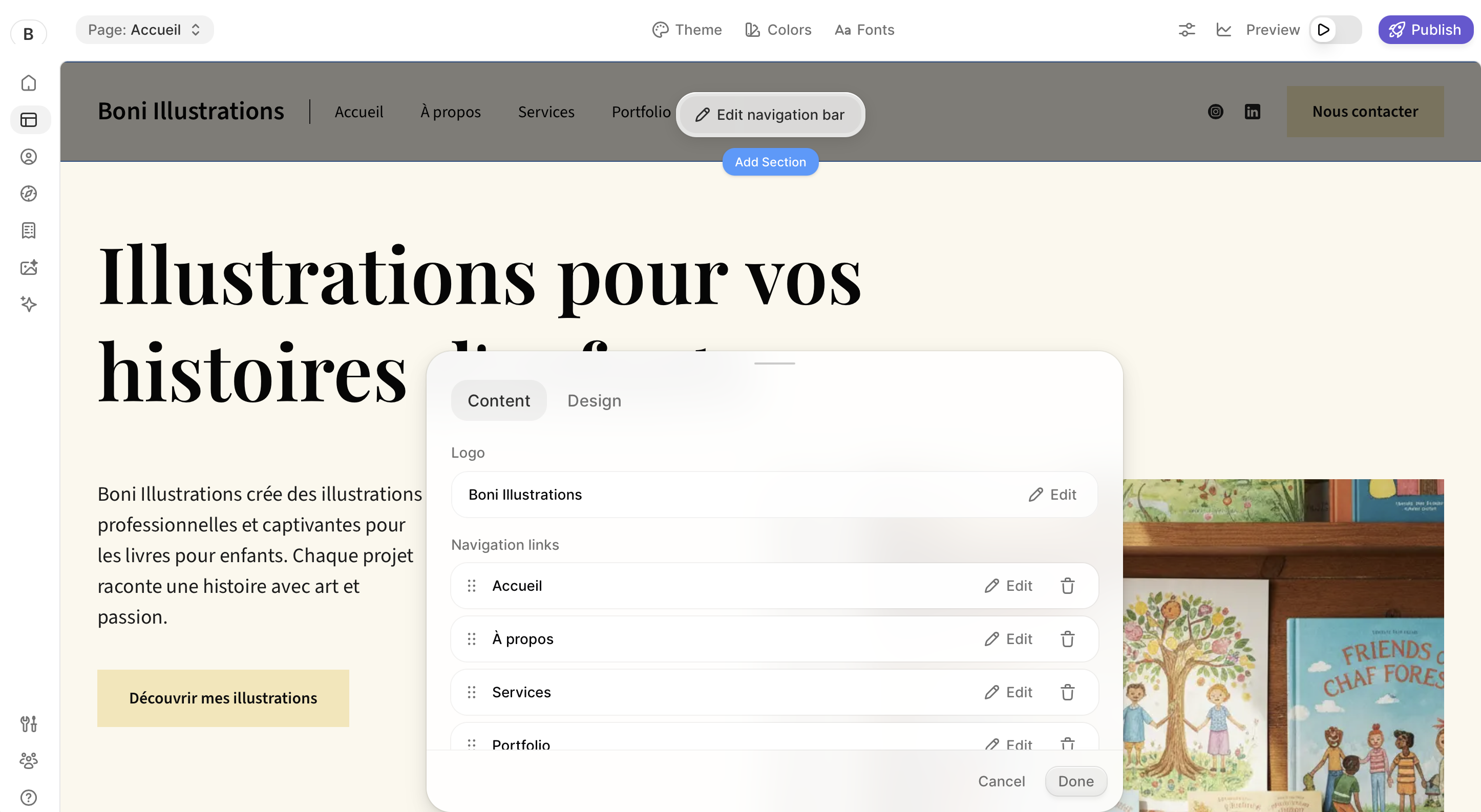 Durable website builder interface 2026