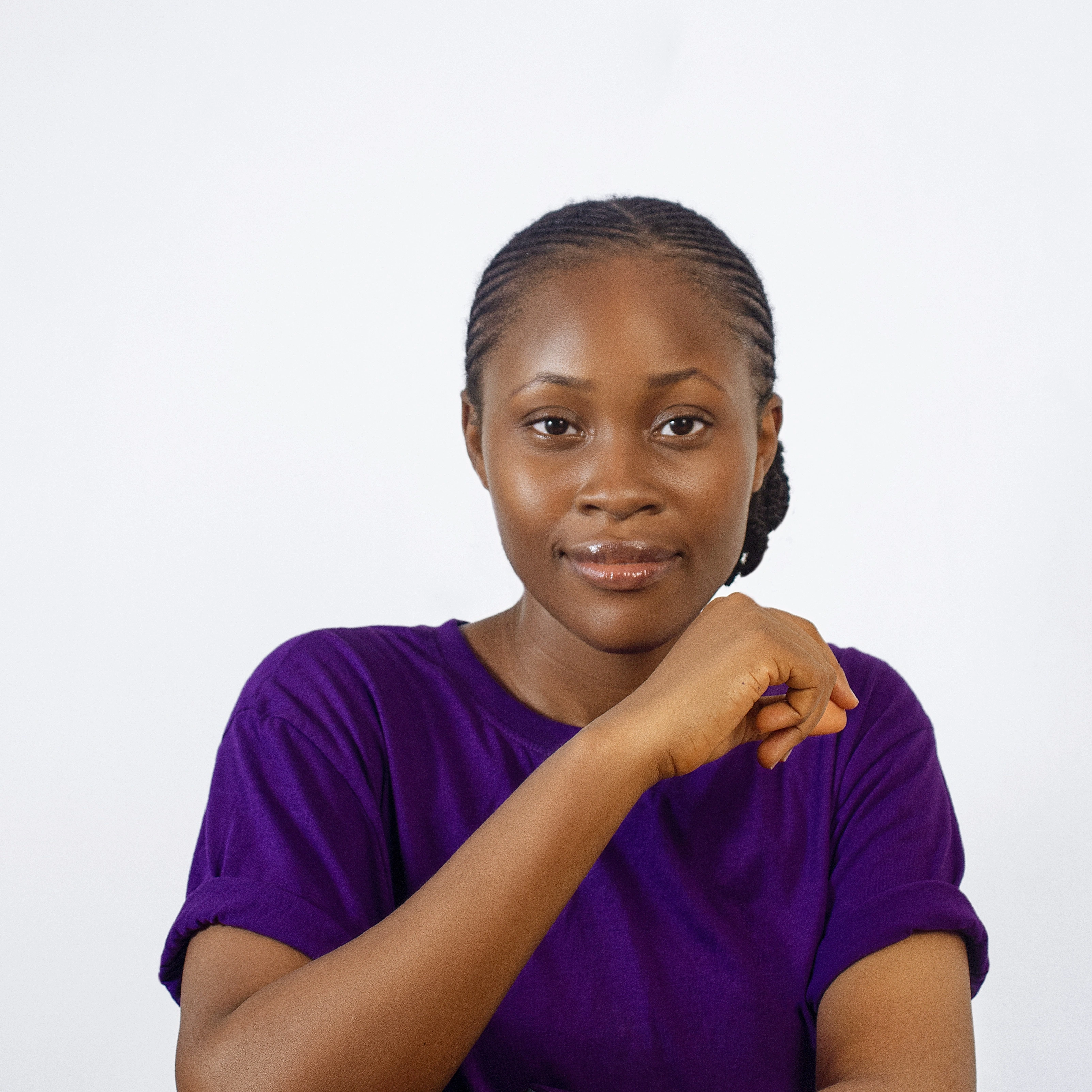 Esther Onuoha working at desk