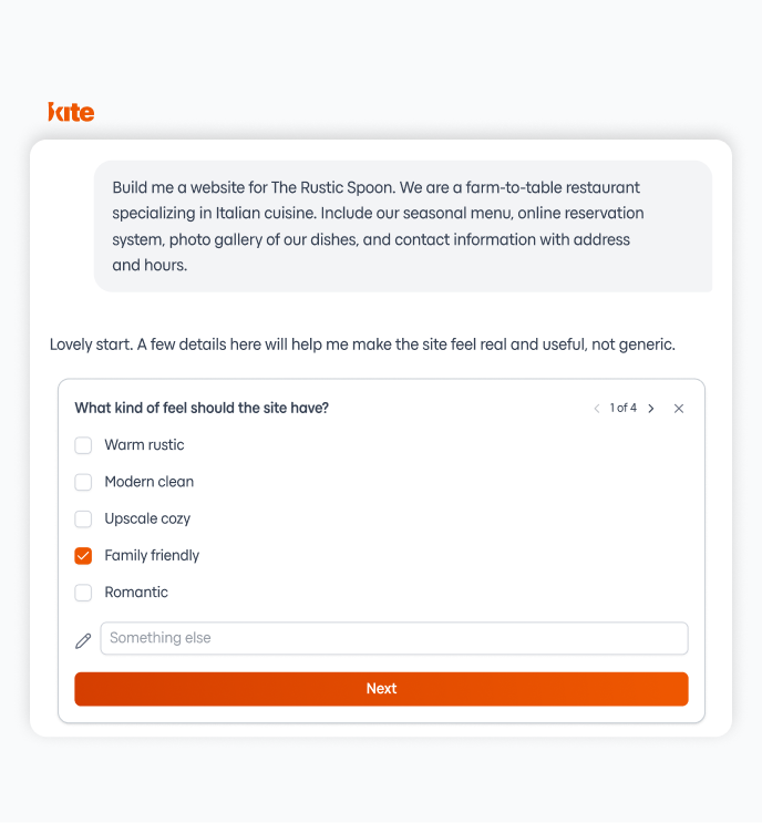 Step 1 prompt interface preview