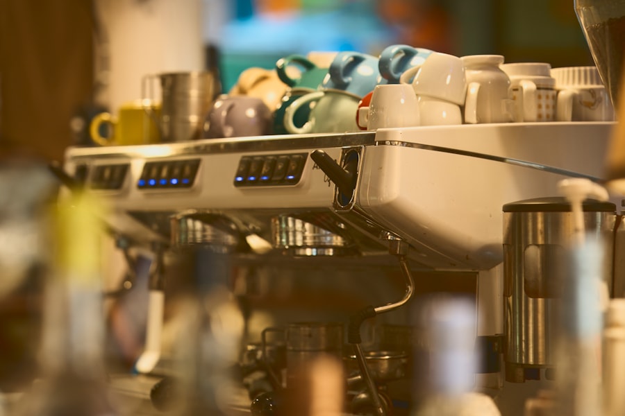 Espresso machine in coffee shop