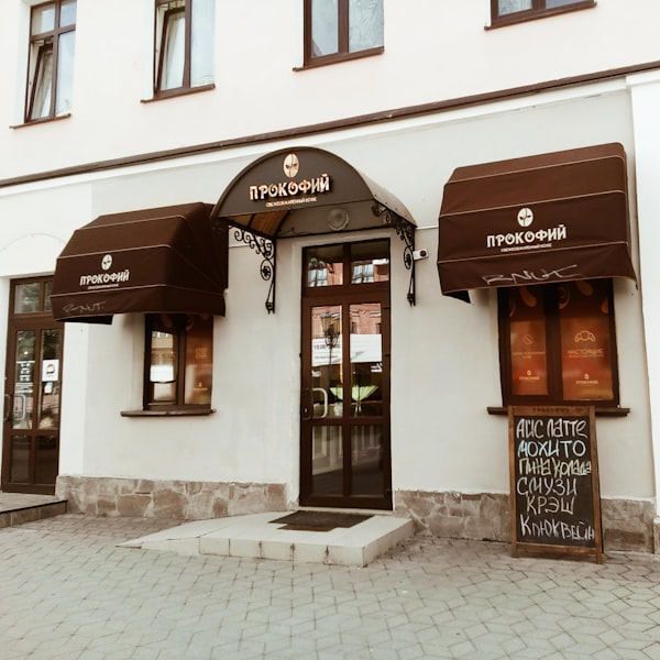 Coffee shop storefront exterior