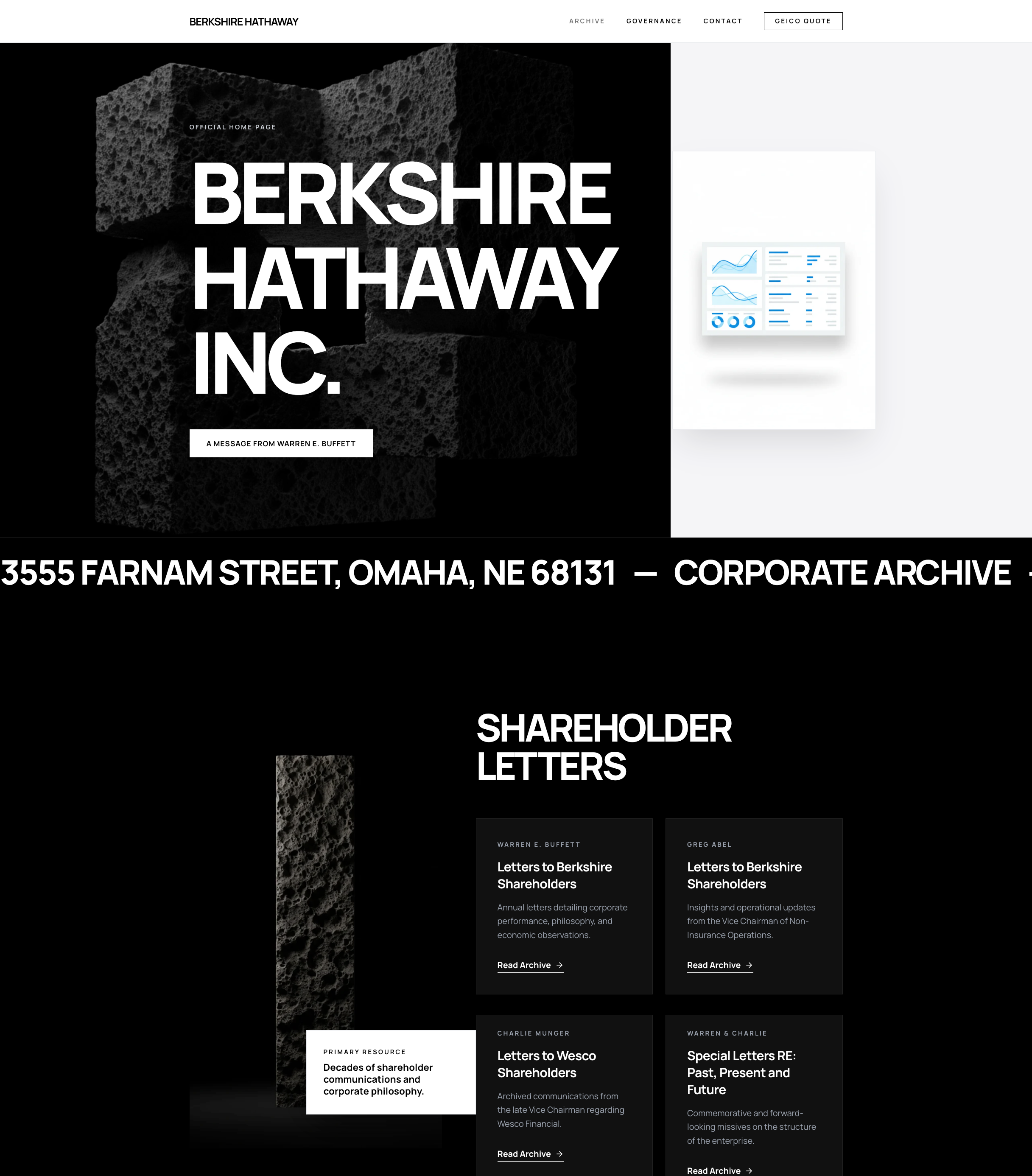 Berkshire Hathaway website redesign by Kite