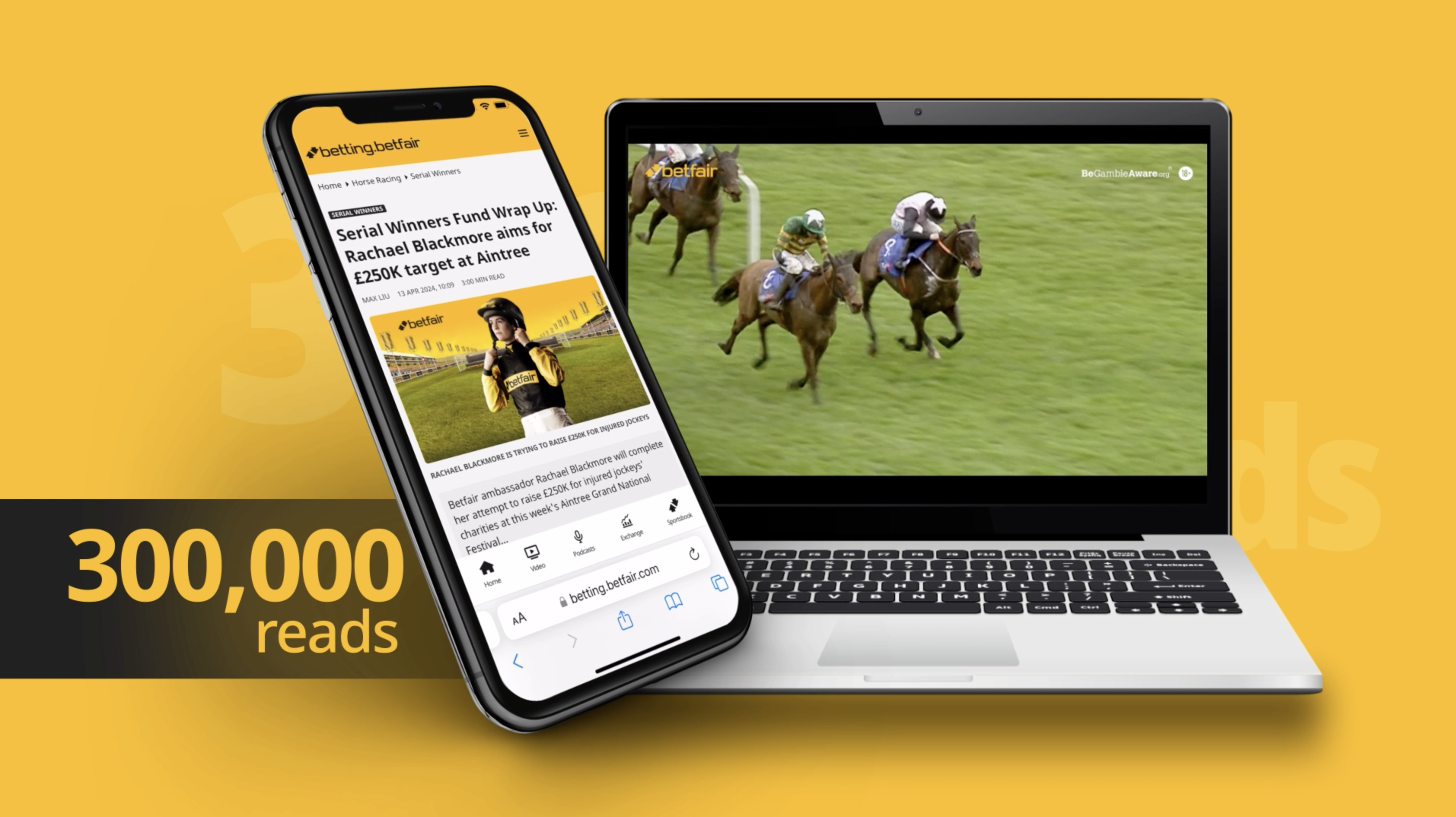 Betfair editorial content — 300,000 reads