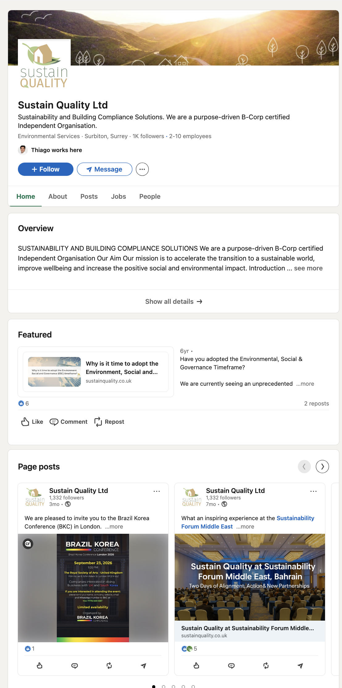 Sustain Quality LinkedIn presence