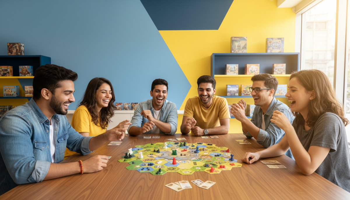 People playing board games